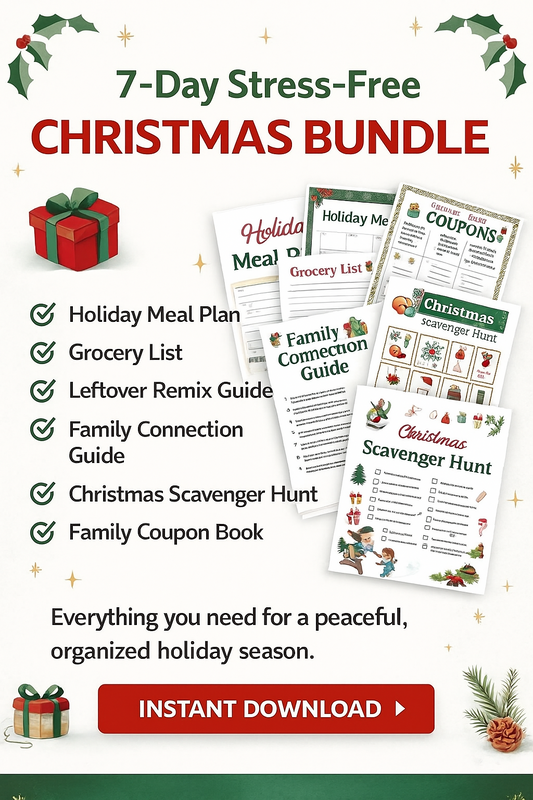 🎄 7-Day Stress-Free Christmas Bundle – Family Fun + Meal Prep Guide