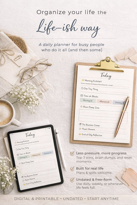 Life-ish Daily Planner | Abstract Brain-Friendly Printable Planner for Busy People & Creative Entrepreneurs